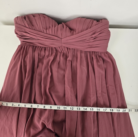 NWT Azazie Serena Chiffon Bridesmaid Dress Desert Rose Size C (10/12) Pockets - Picture 13 of 16